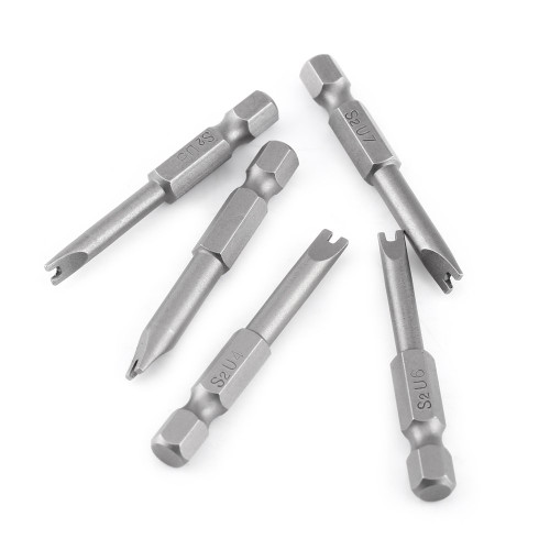Screwdriver Bits 50Mm Length Alloy 4 Shank Hex Shank U Shaped Bits Pcs 5Pcs Steel Set Hex Shank Drill Bits