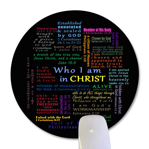 Wknoon Inspirational Quote Round Mouse Pad Custom, Christian Bible Verse Scripture Quotes Colorful Design Art Motivational Sayings Circular Mouse Pads