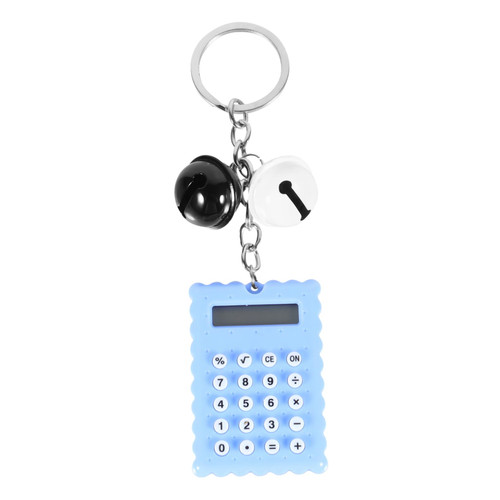 Lurrose Pocket Calculator Mathematical Calculation Tool Candy Color Mini Calculator 8 Digits Kids Keychain 8- Display Calculator Stainless Steel Student Portable Electronic Calculator