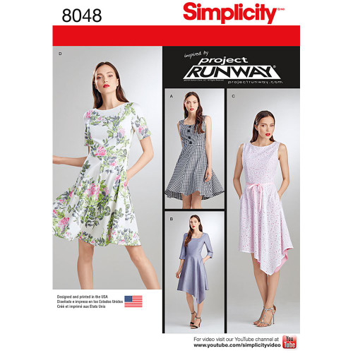 Simplicity Patterns Miss/Miss Petite Dress Project Runway Collection Size: D5 (4-6-8-10-12), 8048