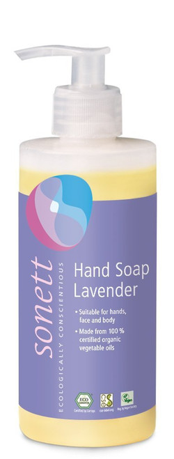 Sonett Organic Hand Soap Citrus, Lavender, Sensitive, Calendula, Rose and Foam Soap, 1 Count and 6 Count (Lavender, 1 Count)