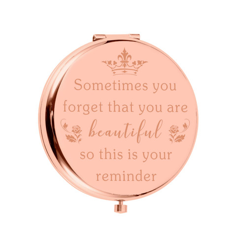 Perleddom Stocking Stuffer for Women Makeup Compact Mirror for Women Birthday Graduation Valentine's Day Gifts for Female Daughter Mom Girl Sister Friends Girlfriend Bestie Wife Her Inspirational