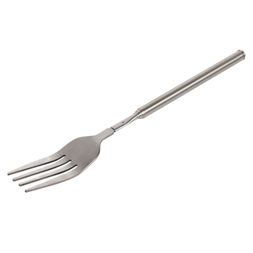 Telescopic Fork, BBQ Telescopic Extendable Dinner Fruit Dessert Long Handle Fork Stainless Steel Cutlery
