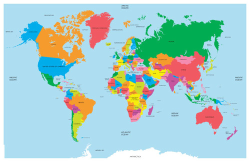 World Map Laminated Chart
