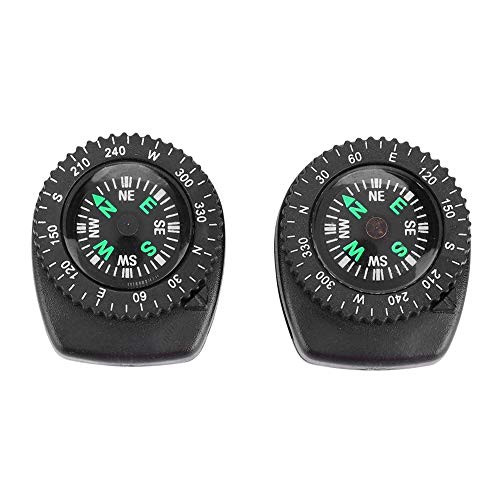 Keenso Wrist Compass, 2pcs Portable Watch Band Slip Slide Navigation Wrist Compass Waterproof Wrist Compass for Camping Boating, Hiking Mountain Climbing Tools