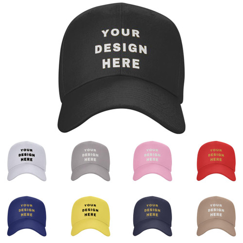Custom Hats Design Your Own, Custom Trucker Hat for Men Women, Make Your Own Customized Dad Hat Black