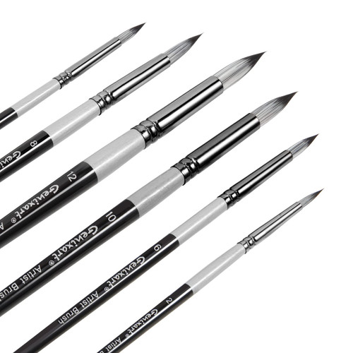Round Pointed Tip Paint Brushes Set, 6 Pcs Artist Paintbrushes for Acrylic Oil Watercolor Gouache Painting, Premium Nylon Hair Art Paint Brush for Beginners and Professionals Round Pointed Tip Paint Brushes Set, 6 Pcs Artist Paintbrushes for Acrylic Oil Watercolor Gouache Painting, Premium Nylon Hair Art Paint Brush for Beginners and Professionals