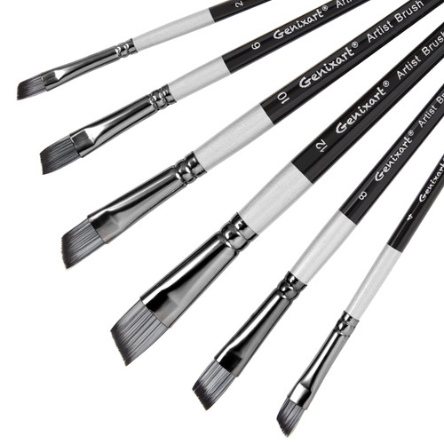 Angular Paint Brushes Set, 6 Pcs Angled Paintbrushes for Acrylic Oil Watercolor Gouache Painting, Premium Nylon Hair Angle Shader Brush for Art Beginners and Artist Professionals Angular Paint Brushes Set, 6 Pcs Angled Paintbrushes for Acrylic Oil Watercolor Gouache Painting, Premium Nylon Hair Angle Shader Brush for Art Beginners and Artist Professionals
