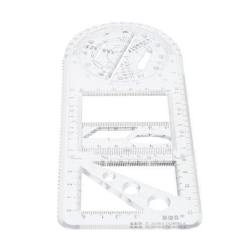 EXCEART Ruler Measuring Templates Clear Measuring Tool Drawing Drafting Templates Measuring Draft Supplies Circle Template Drawing Templates Student Use Multifunction White Plastic Stencil