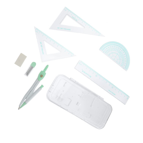 STOBOK 1 Set Compass Set Ruler Drawing Compass Multitools Multipurpose Tool Drawings Templates Stencils Protractor Circle Template Circle Drawing Tool Metal Major Student Measuring Tool
