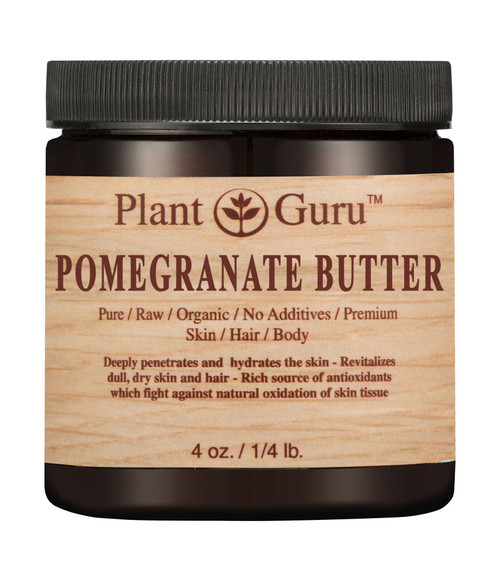 Pomegranate Body Butter 4 oz. 100% Pure Raw Fresh Natural Cold Pressed. Skin Body and Hair Moisturizer, DIY Creams, Balms, Lotions, Soaps.