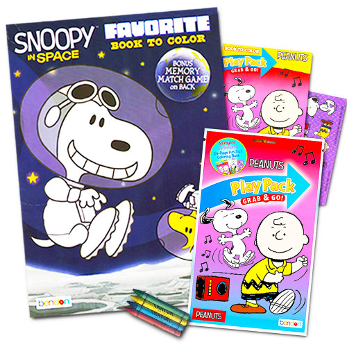 Peanuts Snoopy Coloring and Activity Book Set with Stickers - 2 Coloring Books, Over 60 Stickers and Crayons