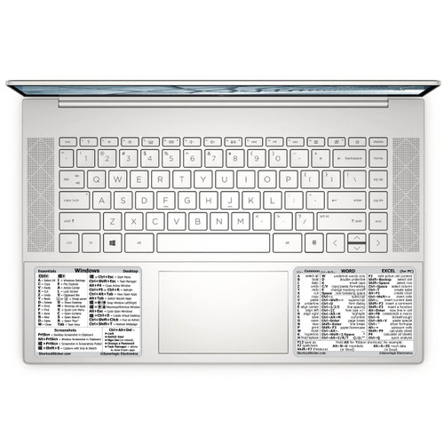 SYNERLOGIC Windows + Word/Excel (for Windows) Quick Reference Guide Keyboard Shortcut Stickers, No-Residue Vinyl (White/Small/Combo/2sets)