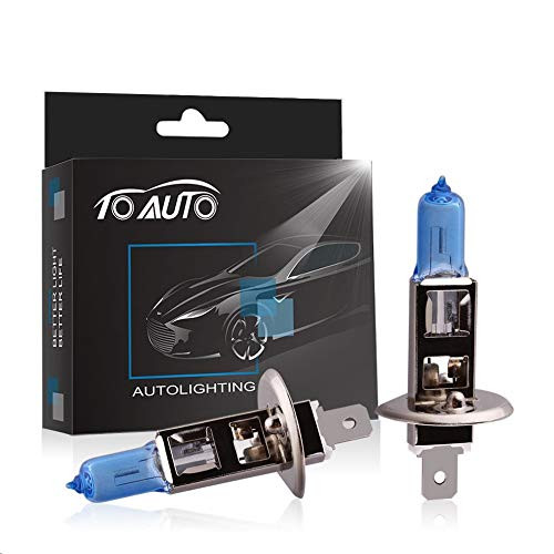 TOAUTO 2 X H1 55W 12V Car Headlight Lamp Halogen Light Super Bright Fog Xenon Bulb White DRL
