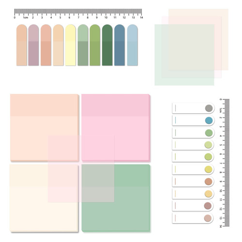 BAYTORY 600 Sheets Transparent Sticky Notes, Clear Waterproof 3 x 3 inch See Through Memo Pad, Self-Adhesive Translucent Writable Index Tabs for Annotating Books, Office & School Study Supplies