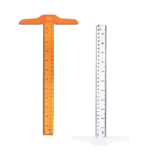 belthagm Clear T Square Ruler Plastic Measuring Ruler,Drafting Tools T Ruler Transparent for Crafting, Drafting and General Layout Work,12 Inch/ 30 cm (2)