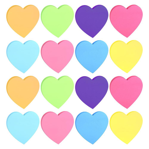 UUYYEO 480 Sheets Heart Shaped Note Pads Adhesive Notepads Cute Sticky Note Pads Sticky Memo Notes Post it Memo Pads Self Stick Notes Memo Pad Stickers Office School Supplies