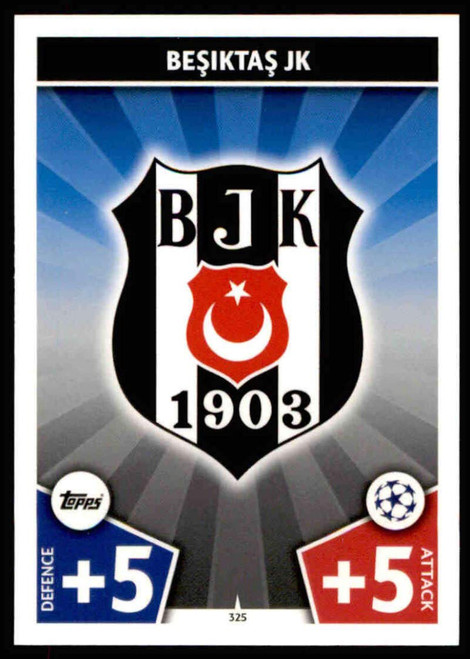2017-18 Topps UEFA Champions League Match Attax #325 Club Badge Besiktas JK Club Badge Official UCL Soccer Card in Raw (NM or Better) Condition