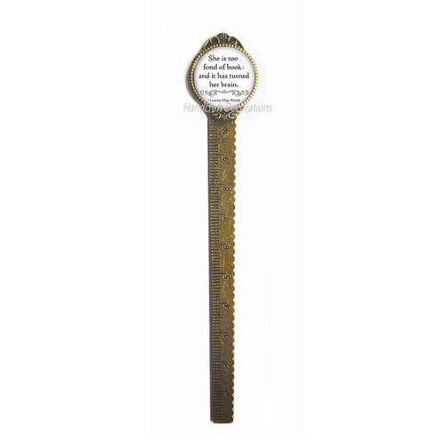 She is Too Fond of Books Quote Bookmark Alcott Quote Book Quote Book Lover Gift Writer Jewelry Author Jewelry?Book Lover Gift,Book Quote Bookmark.F183