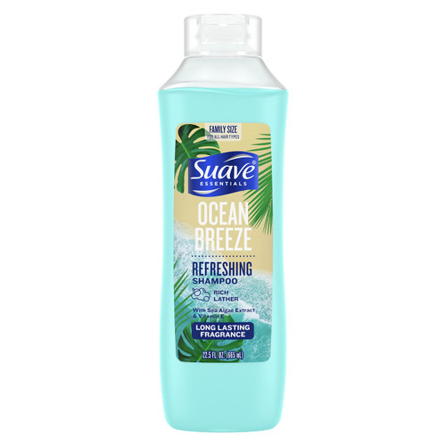 Suave Essentials Refreshing Shampoo, Infused with Sea Algae Extract and Vitamin E, Ocean Breeze Hair Shampoo with a Long Lasting Fragrance 22.5 oz Suave Essentials Refreshing Shampoo, Infused with Sea Algae Extract and Vitamin E, Ocean Breeze Hair Shampoo with a Long Lasting Fragrance 22.5 oz