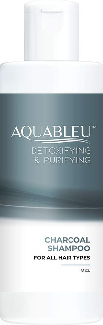 Aquableu Activated Charcoal Shampoo - Detoxifying & Natural Deep Cleansing Shampoo - Clarifying & Volumizing - Sulfate & Paraben Free - Cruelty Free - For color treated hair - For Men & Women. (8 oz)