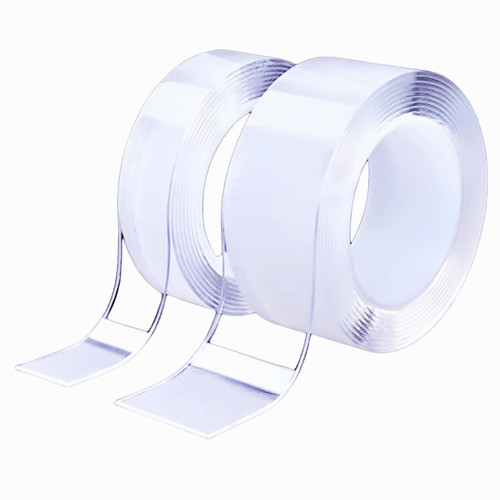 2 Rolls Nano Double sided Tape, 3M/10FT Multipurpose Extra Large Adhesive Tape, Clear Mounting Tape Picture Hanging Adhesive Strips, Removable Wall Tape Sticky Poster Tape Decor Carpet Tape (10FT)