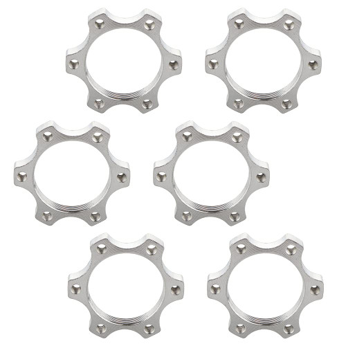6 Pcs Bicycle Bike Freewheel Threaded Hubs Disk Disc Aluminium Alloy Brake Rotor 6 Bolt 44mm (1.73 inch) Flange Adapter