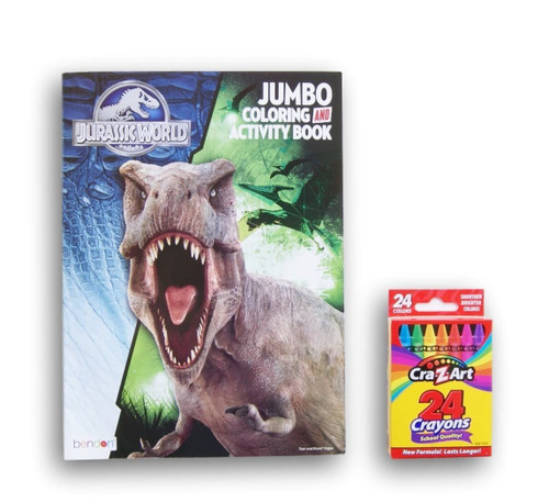 Jurassic World Jumbo Coloring and Activity Book with Cra-Z-Art Crayons