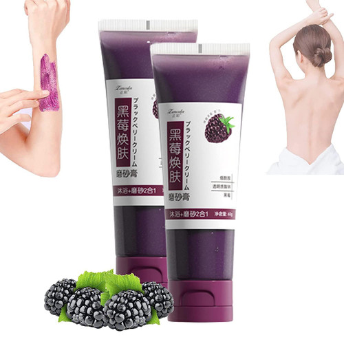 Blackberry Body Scrub, Blackberry Exfoliating Scrub, Gentle Refreshing Shower Scrub Body Exfoliator (2PC)