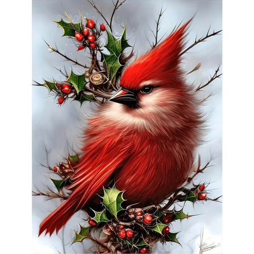 Cardinal Diamond Painting Kits for Adults Beginners, 5D DIY Diamond Art with Cardinals,Round Full Drills Paint with Diamond Arts Kit,Diamond Dots Gem Paintings for Home Wall Decor 12x16Inch