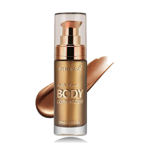 Liquid Highlighter Body Shimmer,Waterproof Body Bronzer Spray Face Body Makeup Shimmer Phoera Foundation for Women Glow Smooth Liquid Illuminator (103 Bronze)