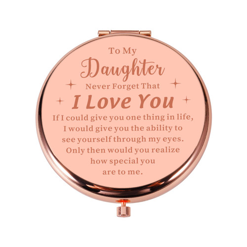 Daughter Gift from Mom Dad Rose Gold Compact Makeup Mirror Stocking Stuffers for Teen Girls Daughter in Law Gifts for Daughter Birthday Valentines Day Graduation Teen Girls Gift Ideas Daughter Gift from Mom Dad Rose Gold Compact Makeup Mirror Stocking Stuffers for Teen Girls Daughter in Law Gifts for Daughter Birthday Valentines Day Graduation Teen Girls Gift Ideas