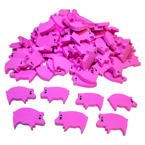 Bulk Pink Pig Pencil Erasers (144 Pack) Double-Sided. Kids Stationery Arts and Crafts Drawing (144 Pig Erasers)