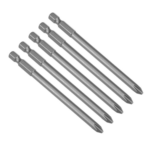 uxcell 5 Pcs 6mm PH2 Magnetic Phillips Screwdriver Bits, 1/4 Inch Hex Shank 4-inch Length S2 Power Tool