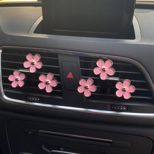 6 Pieces Daisy Air Vent Clips Flower Car Decoration Car Air Freshener Clips Air Conditioning Outlet Clip Car Interior Decor Charm Colorful Car Interior Accessories for Girls Women (Rose) 6 Pieces Daisy Air Vent Clips Flower Car Decoration Car Air Freshener Clips Air Conditioning Outlet Clip Car Interior Decor Charm Colorful Car Interior Accessories for Girls Women (Rose)