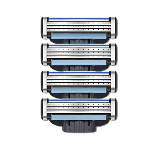 Razor Blades Refills for Mach3, ?Upgrade ?Sharp Razor Blades Refills for Gillette Mens Womens, Manual Dual Lubrication Blade for Mach 3 - Suitable for Beards, Legs, and Armpits (4PCS)