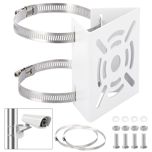 Sumnacon Camera Pole Mount Bracket-Stainless Steel Pole Mount Adapter Bracket with Loops,Sturdy Camera Mount Bracket for Pole Post,Universal Pole Mount Bracket for CCTV Security Camera Ptz Dome