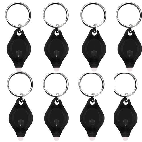 Daemson Mini LED Keychain Flashlight, Ultra Bright Tiny Flashlight, Small Keychain Flashlight White Light, Micro Pocket Key Ring LED Flashlight for Emergency Lighting Batteries Included (8PCS)