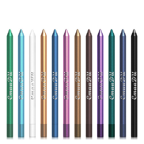 12 Colorful Eyeliner Pen Set, Eye Shadow Pencil, Pearl Eyeliner Kit Metallic Eyeliner Pencil Glitter Eyeliner for Women Eye&Lip Liner Professional Colorful Eyeliner Eye Color Eye Makeup Set(12PCS)