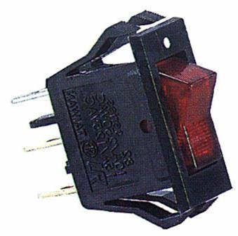 Morris 70190 SPST Lighted Appliance Rocker Switch, On-Off, Quick Connect Spade Terminals, Red