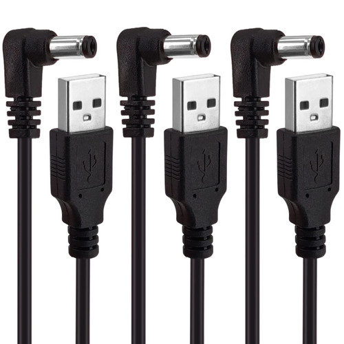 Yeebline USB to DC 5.5x2.1mm Power Cord, 3-Pack 3FT USB 2.0 A Type Male to DC 5.5 x 2.1mm DC 5V Power Plug Charger Connector Charging Adapter Cable