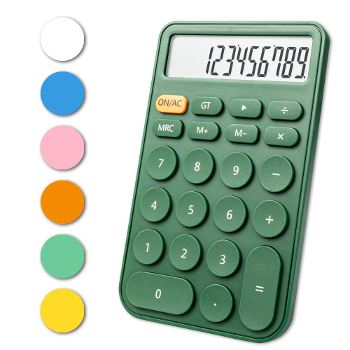 VEWINGL Standard Calculator 12 Digit,Desktop Large Display and Buttons,Calculator with Large LCD Display for Office,School, Home & Business Use,Automatic Sleep,with Battery (Green)