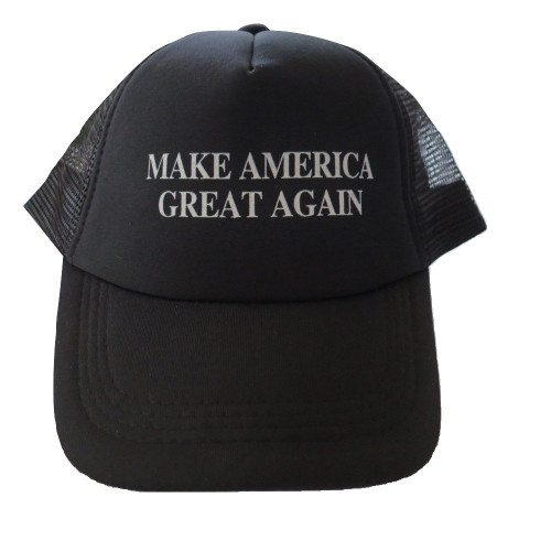 TrendyLuz Make America Great Again Donald Trump MAGA Baseball Cap Trucker Hat Mesh Back (Black Mesh)