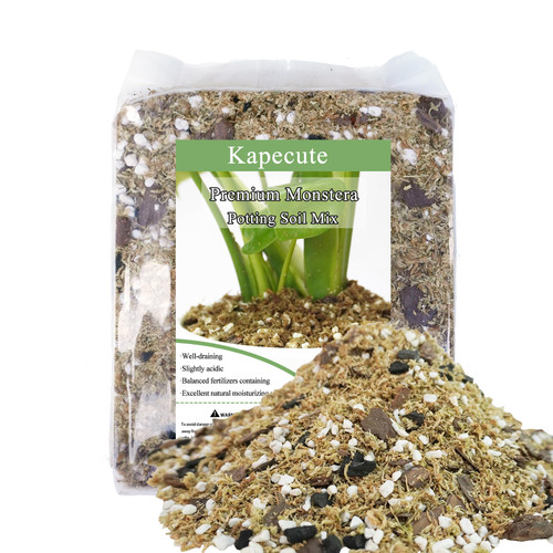 Kapecute 2 Quart Monstera Soil, Well-Draining, Moisture-Retentive and Slightly Acidic Potting Soil Mix for Growing and Repotting Monstera Deliciosa/Swiss Cheese Plant