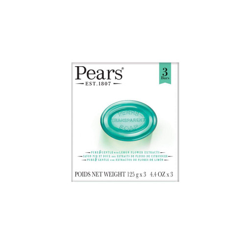 Pears Oil Clear Soap with Lemon Flower Extracts, 3.5 oz bars, 3 ea