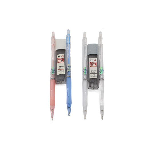 Mechanical Pencil Set,0.5mm 0.7mm Automatic Pencil With Lead Refills Box,Random Color Plastic Writing Pencils Erasers Cap Stationery Pencil For School,Office