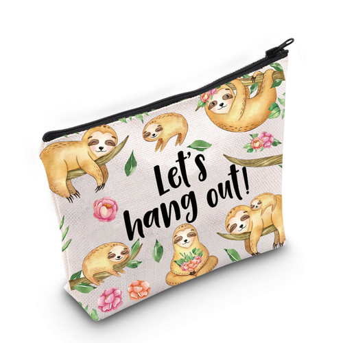 WZMPA Hanging Sloth Cosmetic Makeup Bag Sloth Life Gift Let's Hang Out Sloth Zipper Pouch Toiletry Bag For Sloth Lover (let's hang out) WZMPA Hanging Sloth Cosmetic Makeup Bag Sloth Life Gift Let's Hang Out Sloth Zipper Pouch Toiletry Bag For Sloth Lover (let's hang out)