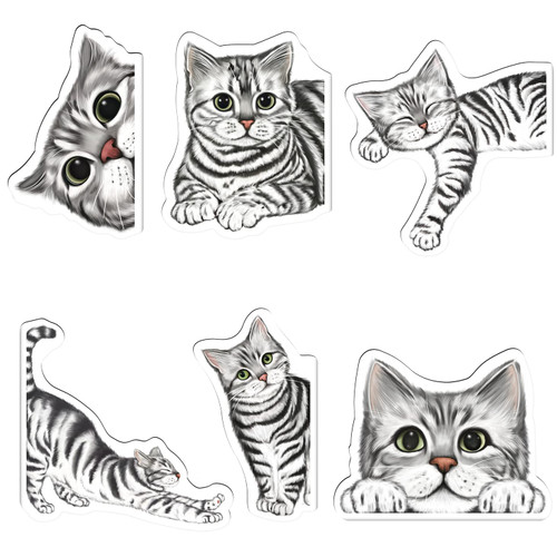 Magnetic Cat Bookmarks, 6 PCS Cute Book Markers for Kids, Bookmarks Bulk for Students, Teens, Book Lovers, Classroom Gifts, School Prize, Reading Present