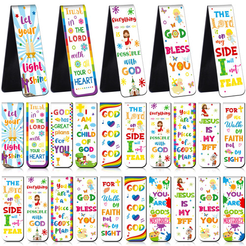 Harloon 48 Pcs Christian Bookmarks for Kids Bible Verses Magnetic Bookmarks Religious Inspirational Book Markers Bible Scripture Bookmarks Christian Gifts for Sunday School Classroom Reward (Bright) Harloon 48 Pcs Christian Bookmarks for Kids Bible Verses Magnetic Bookmarks Religious Inspirational Book Markers Bible Scripture Bookmarks Christian Gifts for Sunday School Classroom Reward (Bright)