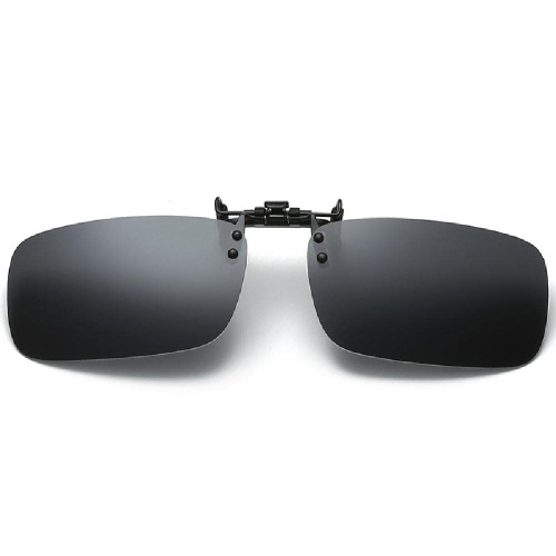 SEIWEI Polarized Lenses Flip-Up Clip On Sunglasses UV400 to Wear Over prescription Glasses for night driving Black Gray